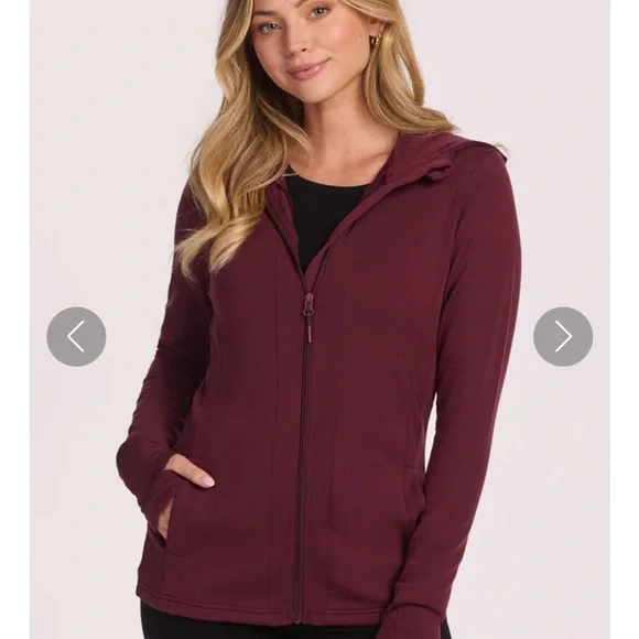 Navy Merino Zoey Zip Up Hoodie - Picture 3 of 3